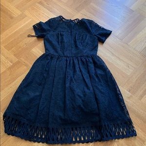 ASOS navy lace midi dress